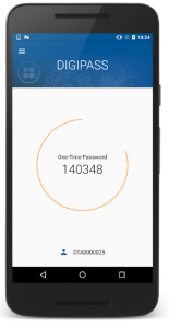 Phone showing Digipass password screen
