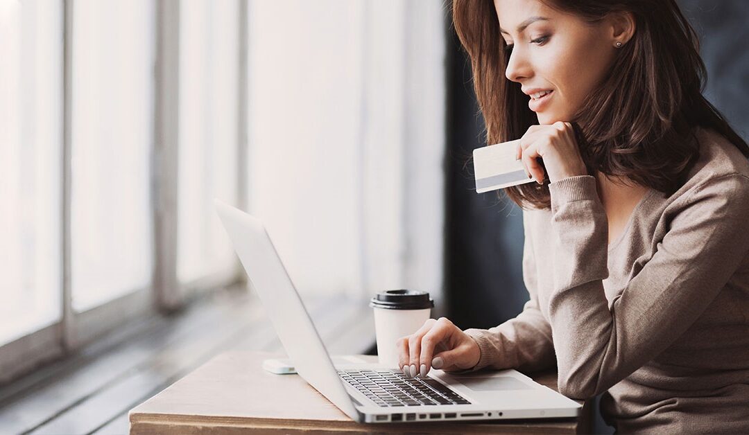 Woman looking at a laptop