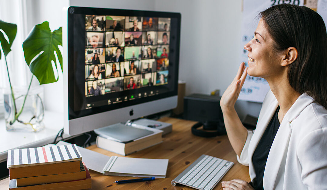 woman in online meeting